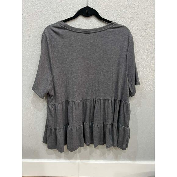 Emery Rose Gray Baby Doll Shirt - Picture 3 of 4